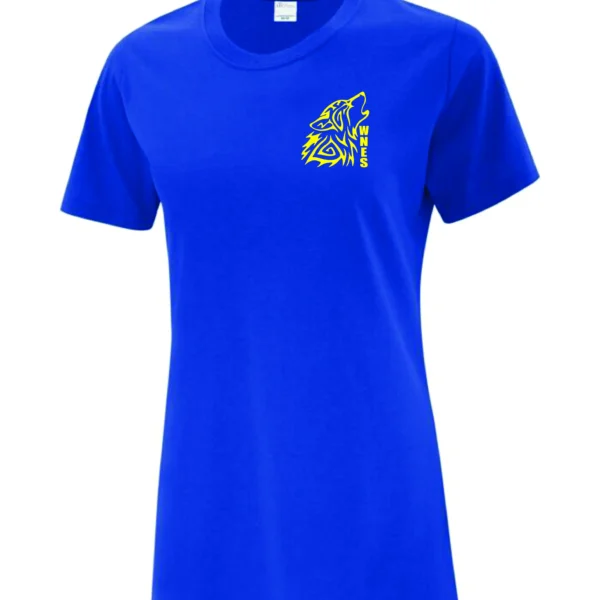 WNES ladies royal blue tee